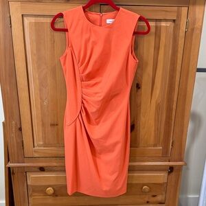 Calvin Klein Orange Sleeveless Midi Dress